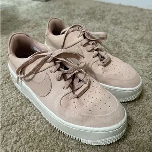 Nike SAGE  Pink Suede AR5339-201 AF-1 Sneakers Sz 7.5 EUC